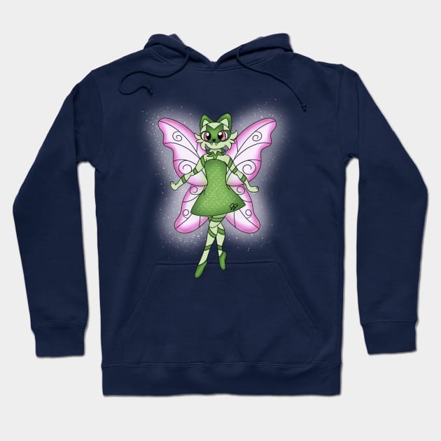 Cute Green Fairy Cat Hoodie by JennaBunnies